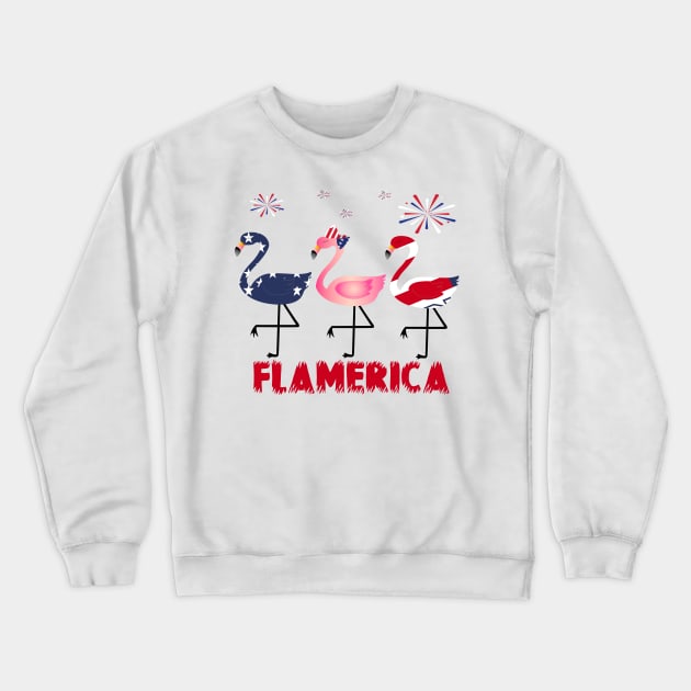 flamerica..4th of july celebration gift Crewneck Sweatshirt by DODG99